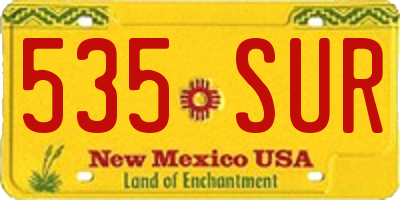 NM license plate 535SUR
