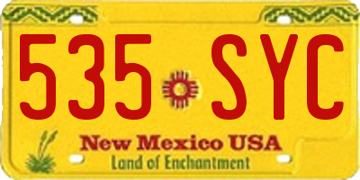NM license plate 535SYC