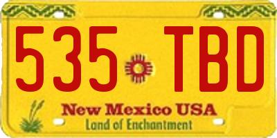 NM license plate 535TBD