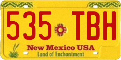 NM license plate 535TBH