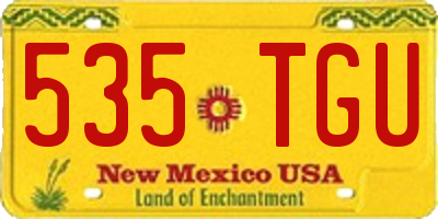 NM license plate 535TGU