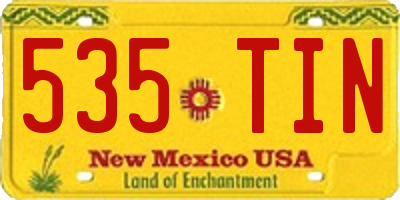 NM license plate 535TIN