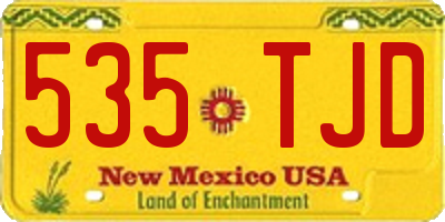 NM license plate 535TJD