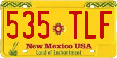 NM license plate 535TLF