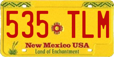 NM license plate 535TLM
