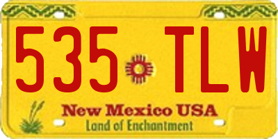 NM license plate 535TLW