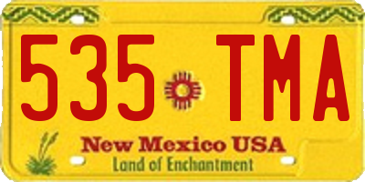 NM license plate 535TMA