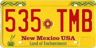 NM license plate 535TMB