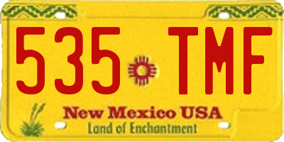 NM license plate 535TMF