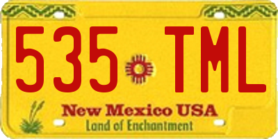 NM license plate 535TML