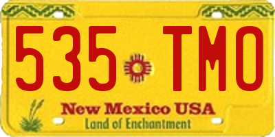 NM license plate 535TMO