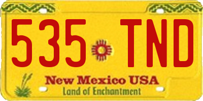 NM license plate 535TND