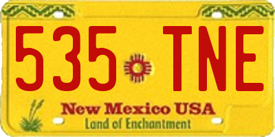 NM license plate 535TNE