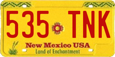 NM license plate 535TNK