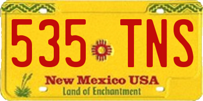 NM license plate 535TNS