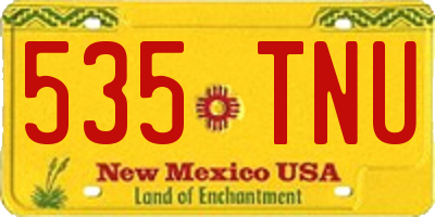 NM license plate 535TNU