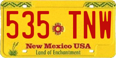 NM license plate 535TNW