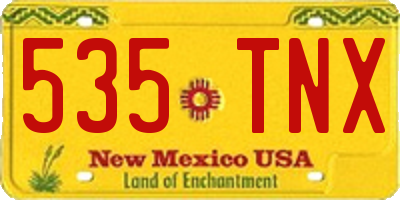 NM license plate 535TNX