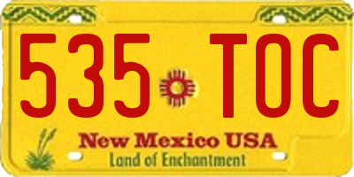 NM license plate 535TOC