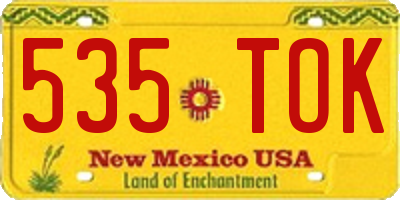 NM license plate 535TOK