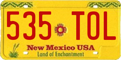 NM license plate 535TOL