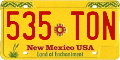 NM license plate 535TON