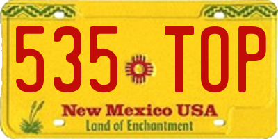 NM license plate 535TOP