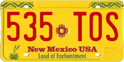 NM license plate 535TOS