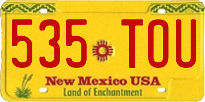 NM license plate 535TOU