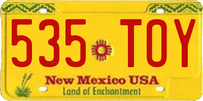NM license plate 535TOY