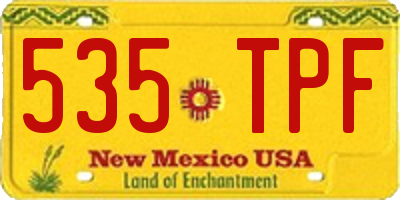 NM license plate 535TPF