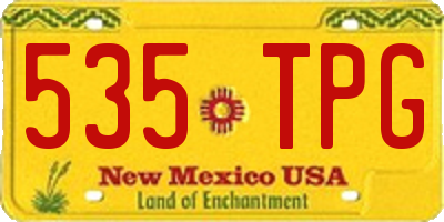 NM license plate 535TPG