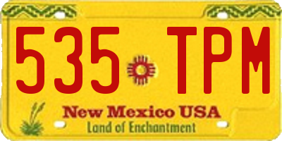 NM license plate 535TPM