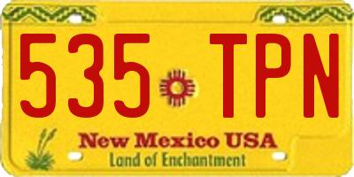 NM license plate 535TPN