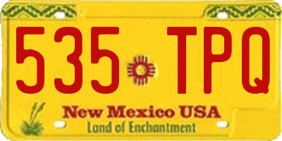 NM license plate 535TPQ