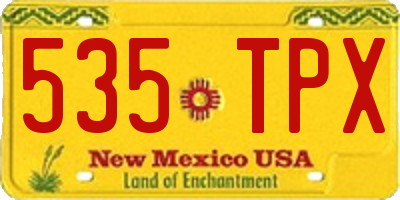 NM license plate 535TPX