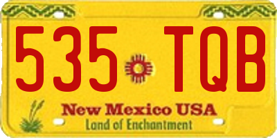 NM license plate 535TQB