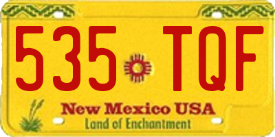 NM license plate 535TQF