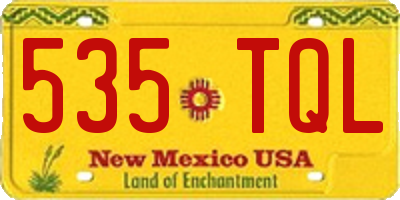NM license plate 535TQL
