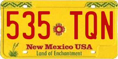 NM license plate 535TQN