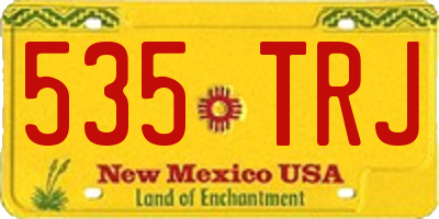 NM license plate 535TRJ