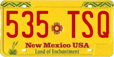 NM license plate 535TSQ