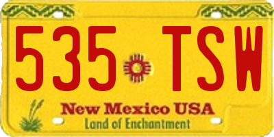 NM license plate 535TSW
