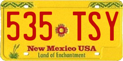 NM license plate 535TSY