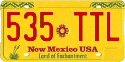 NM license plate 535TTL