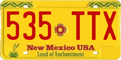 NM license plate 535TTX