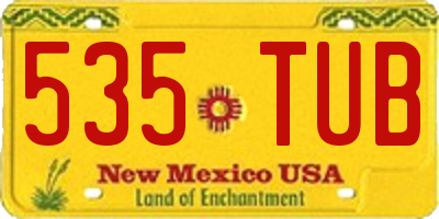 NM license plate 535TUB