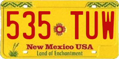 NM license plate 535TUW