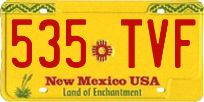 NM license plate 535TVF