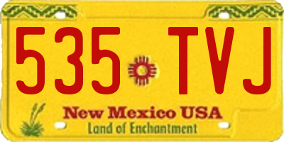 NM license plate 535TVJ